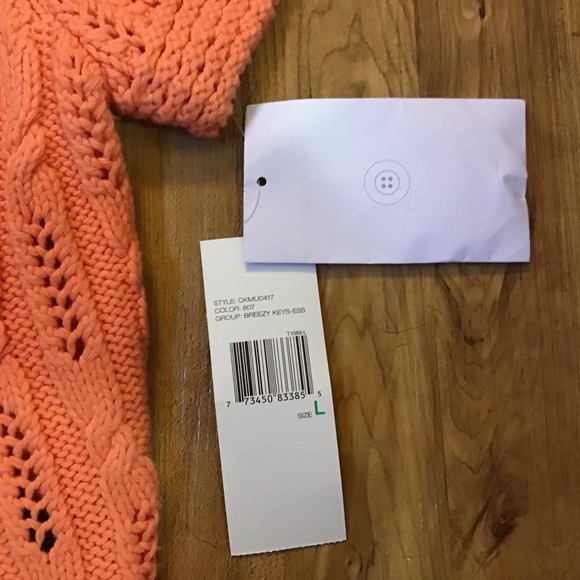 NWT Coral Short Sleeve Button-front Cable Knit Cardigan - Picture 7 of 16